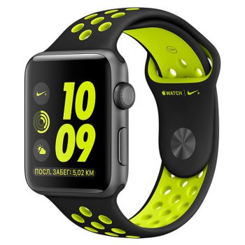 Смарт-часы Apple Watch Nike+ 42mm Space Grey Al /Volt (MP0A2RU/A)